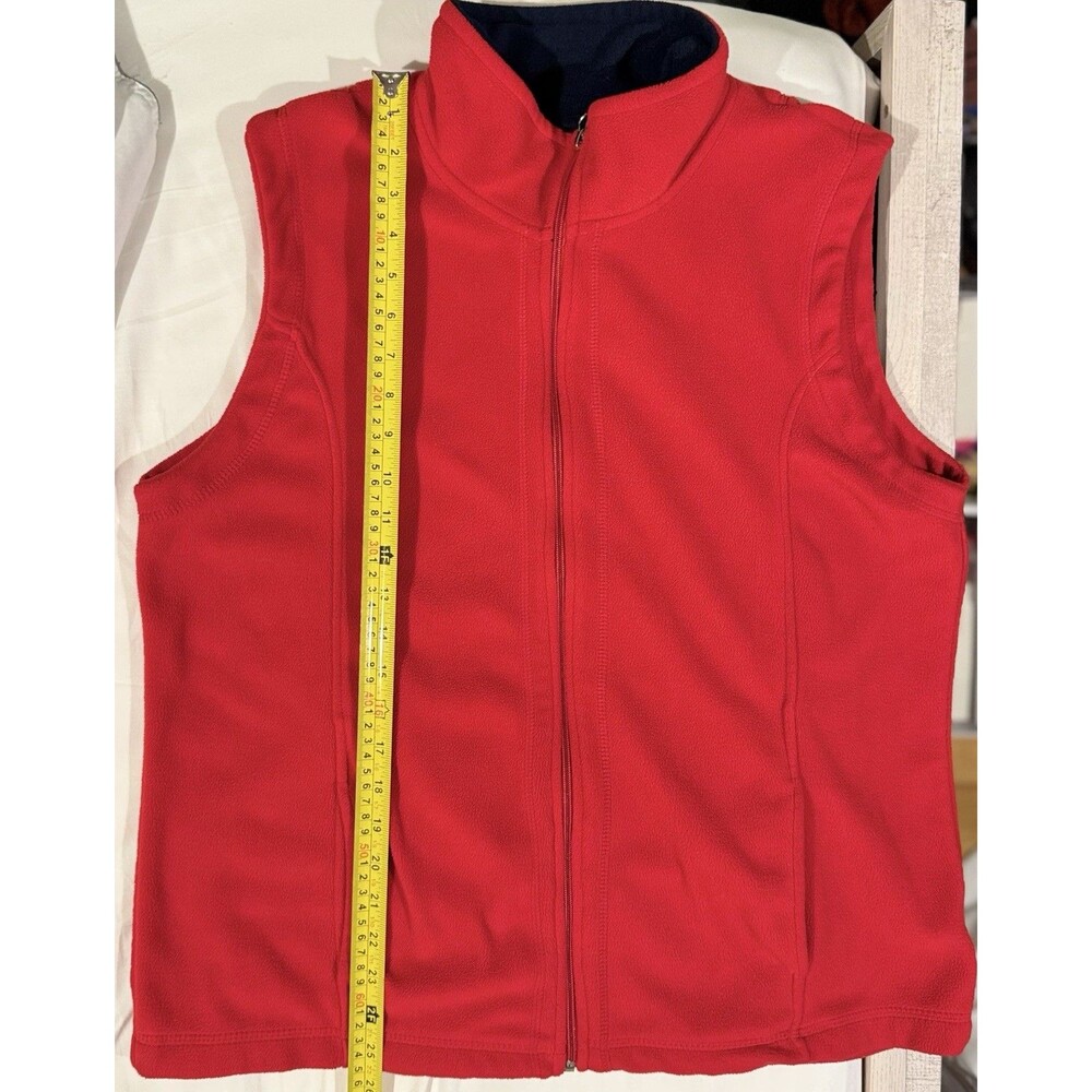 Laura Scott Women Fleece Vest Full Zip Pockets Sleeveless Red Womens XL Cozy EUC - Picture 16 of 16